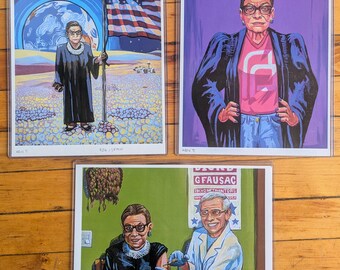 RBG Mashup Art Prints, Feminist Icon, Pop Art, Supreme Court Painting