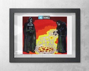 Star Wars Pizza Art Print: Darth Vader, Force Lightning