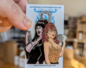 Peg Bundy / Vampira Enamel Pin, Horror Movie Clothing Accessory