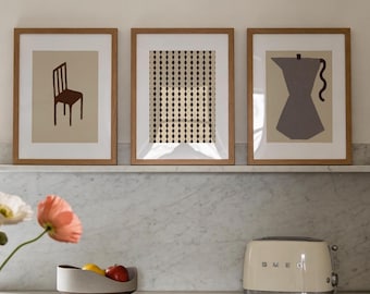 Print Set Of 3 | Human-made Printables | Kitchen Gallery Wall Art (Digital Download)