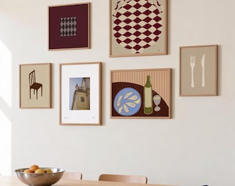 Print Set Of 6 | Scandinavian Kitchen Gallery Wall Art (Digital Download)