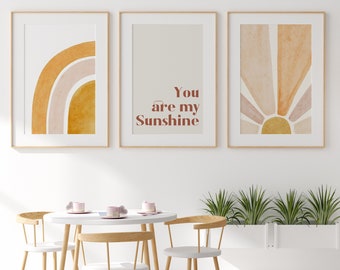 Terracotta Live by the Sun Love by the Moon Gender Neutral Nursery Boho Nursery Wall Art Set of 2 Art Prints Above Crib Wall Art Digital