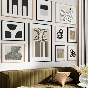 Moderne abstrakte Print Set von 10, Bundle Print-Set, neutrale abstrakte Kunst, druckbare Kunst, Galerie Wandkunst, minimale Drucke, moderne Wandkunst
