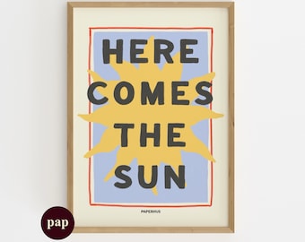 Summer aesthetic poster, original handmade art by Paperhus