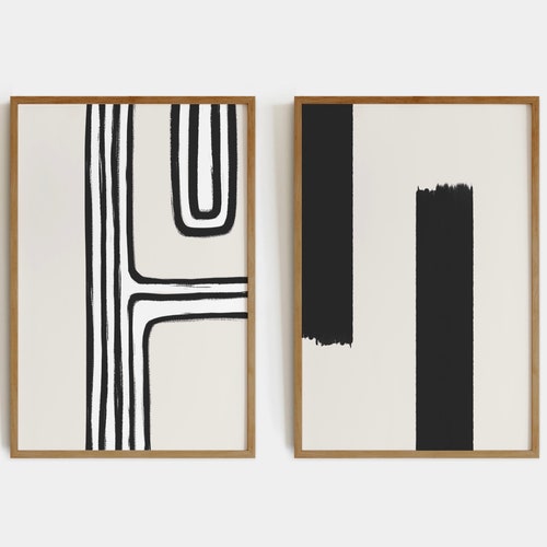 Black Abstract Art Print Black and White Abstract Art Etsy