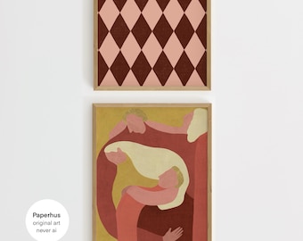 Nein Ai | Handgemachtes Poster | Scandi Flur Print Set | Dopamin Printables