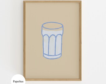 No Ai | Handmade Posters | Glass Of Milk Print (Digital Download)