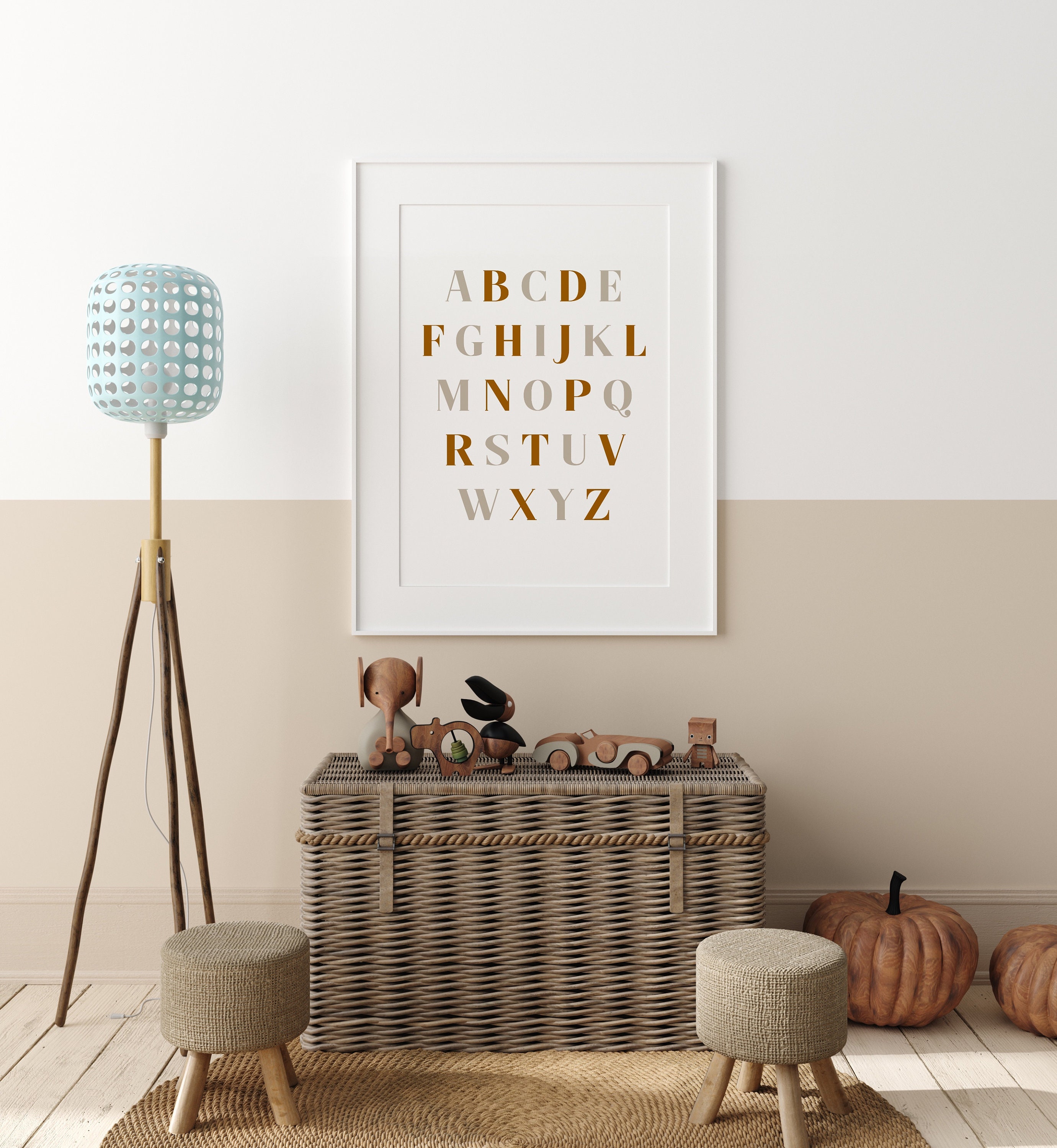 ABC Wall Art Alphabet Print Printable Wall Art Abcd Print Etsy