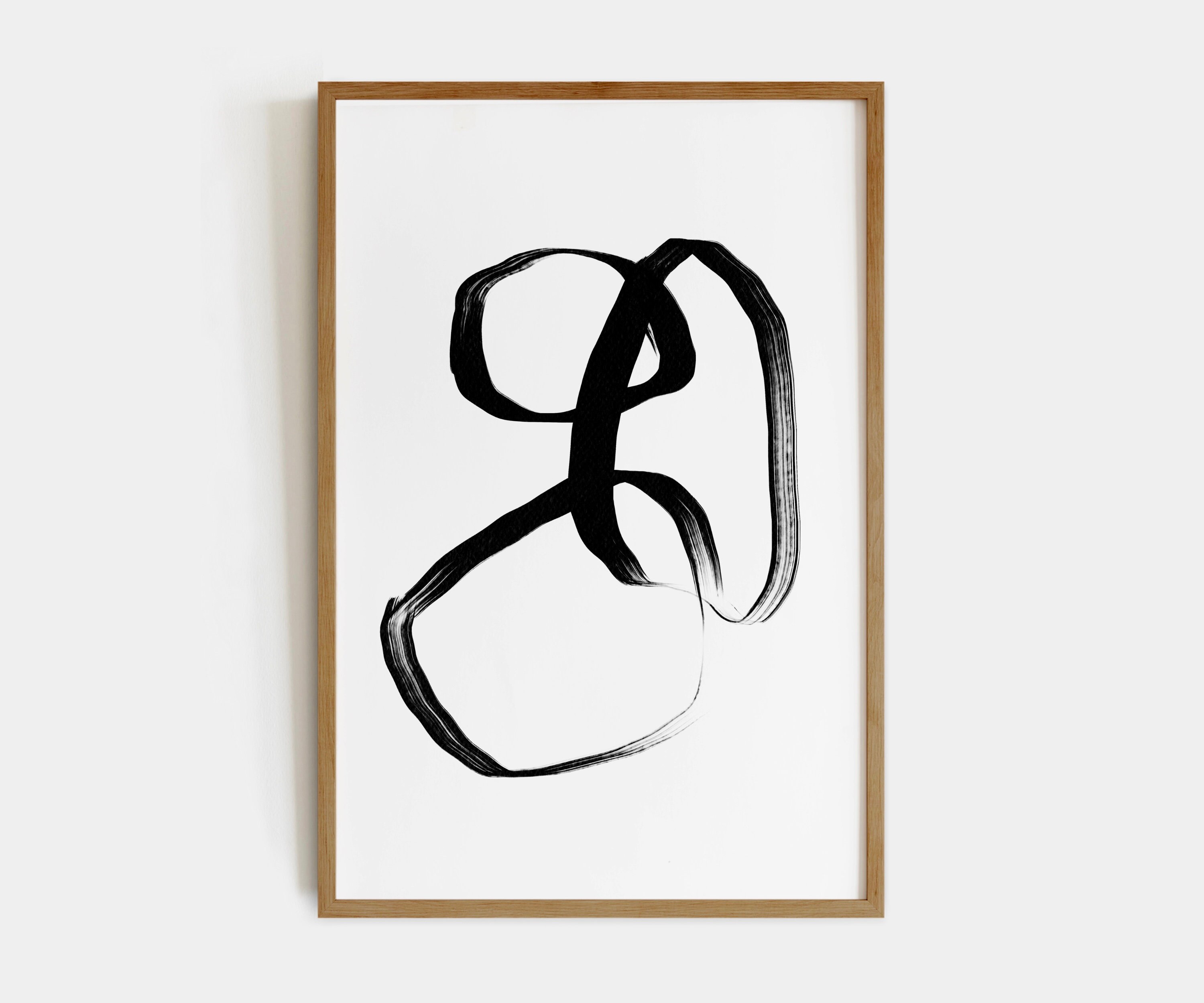 Black Abstract Art Print Black and White Abstract Art Etsy