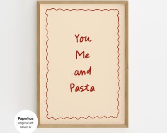 Keine Ai | Handgemachtes Poster | Küche & Esszimmer | Pasta Zitat (Digitaler Download)