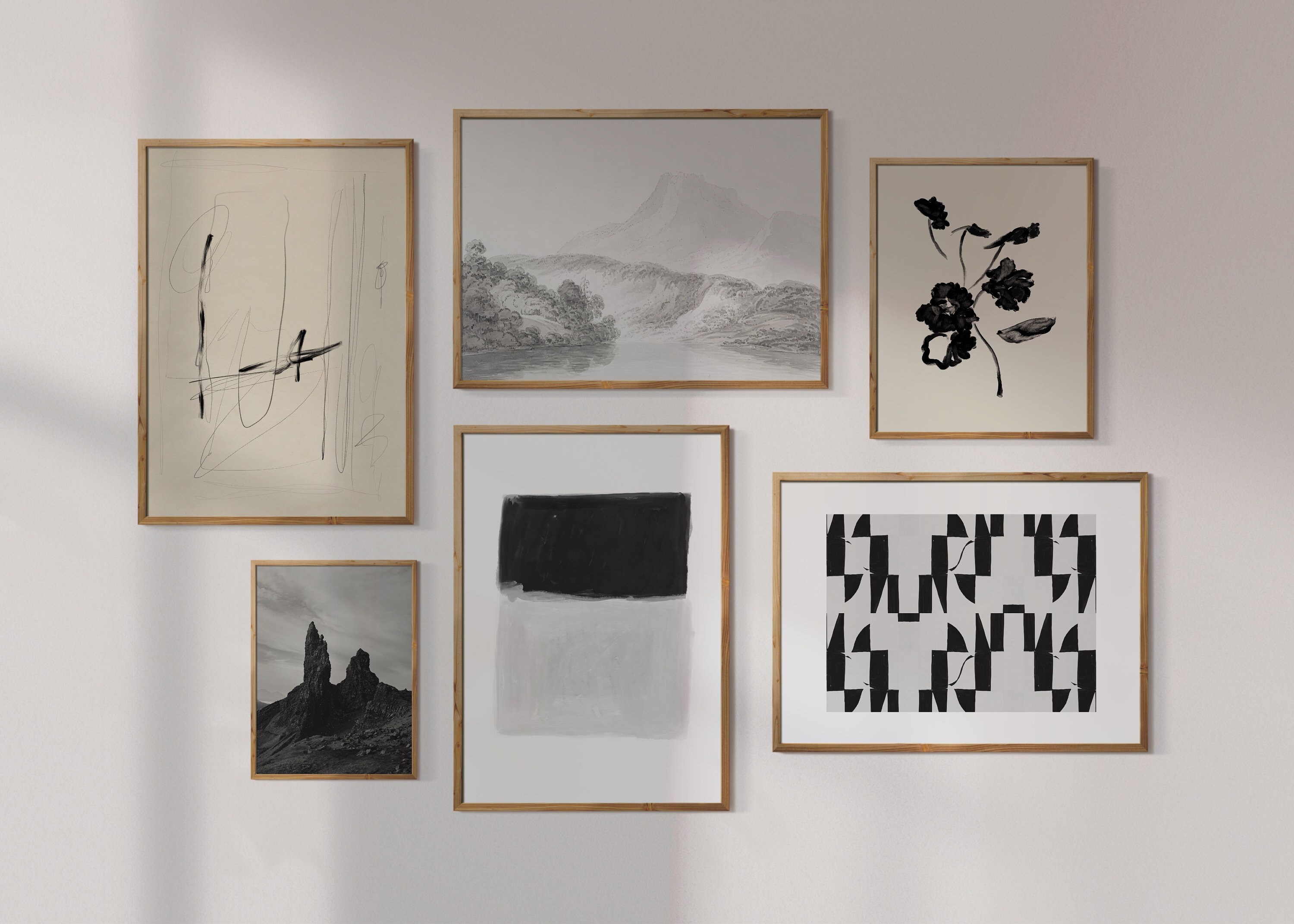 Modern Vintage Gallery Wall Neutral Decor PRINTABLE Wall Etsy