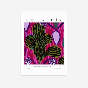 Le Jardin Abstrakter botanischer Druck, Eklektische Wandkunst, Digitaldruck, Maximalist Dekor, Blumendruck, druckbare Wandkunst, Kunstdruck