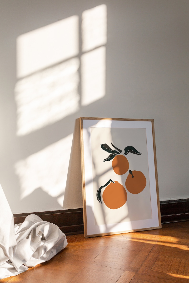 Orange Print Orange Kitchen Print Orange Wall Art Fruit Etsy