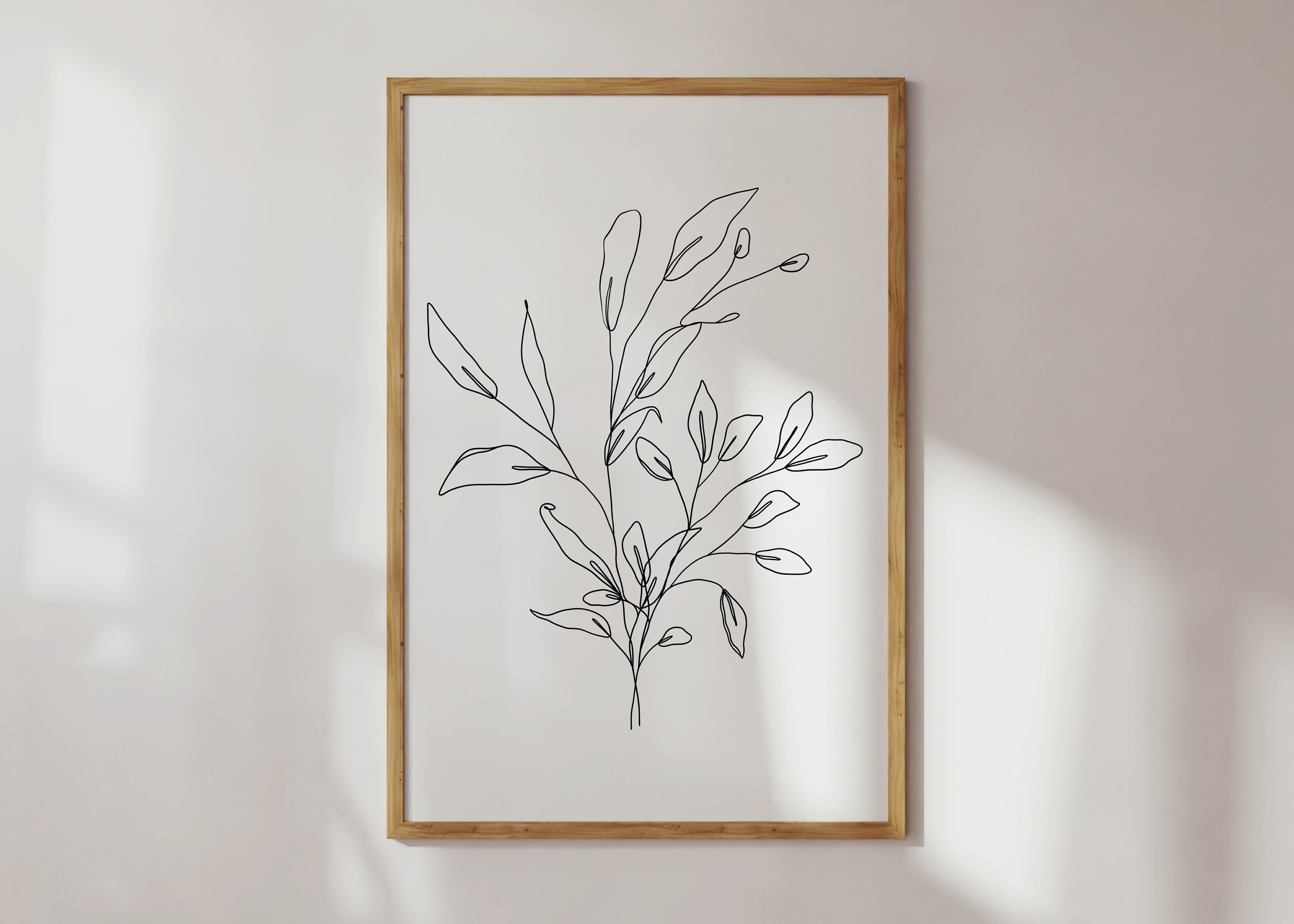 Botanical Line Print Gallery Wall Art Set of 2 Prints Etsy