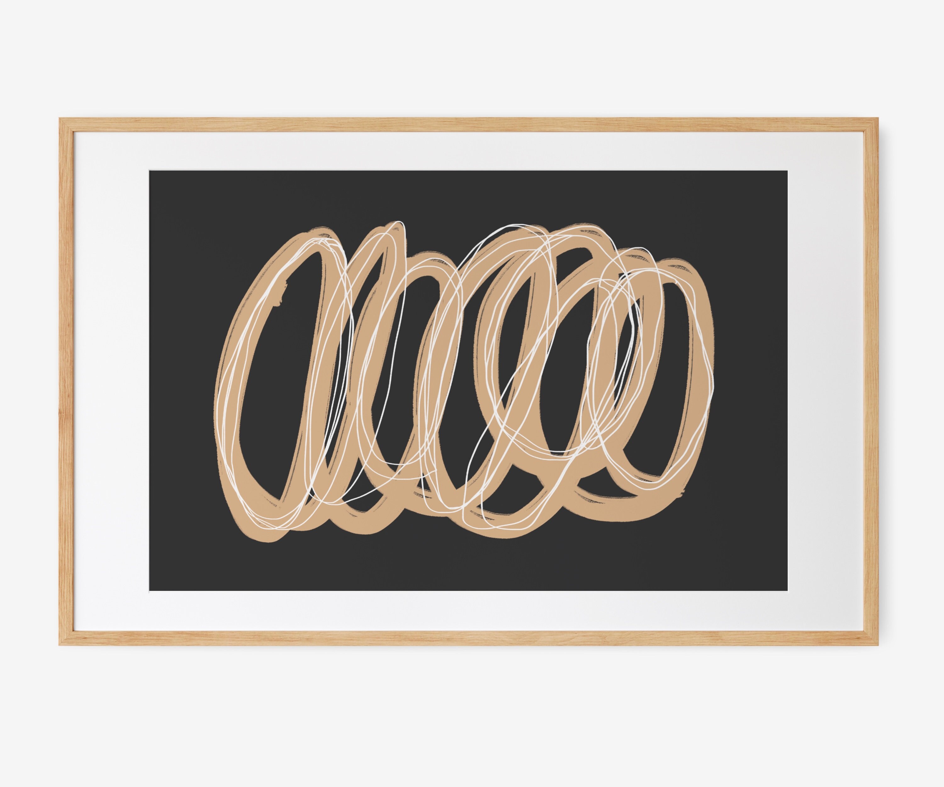 Black Abstract Art Print Black and Brown Abstract Art Etsy