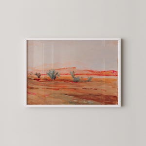 Desert Landscape Art | Southwest Print | Earthy Tones Wall Art | Desert Sunset Painting | Digital Download
