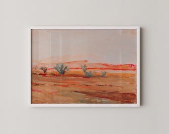 Desert Landscape Art | Southwest Print | Earthy Tones Wall Art | Desert Sunset Painting | Digital Download