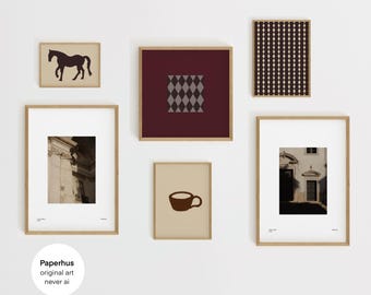 Contemporary Gallery Wall Art | Handmade Posters |  Set Of 6 Prints (Digital Download)