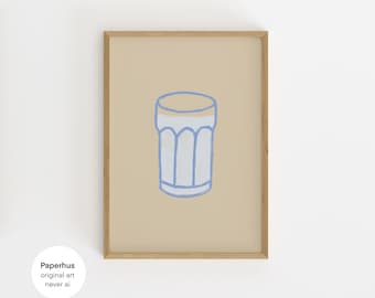 No Ai | Handmade Posters | Glass Of Milk Print (Digital Download)