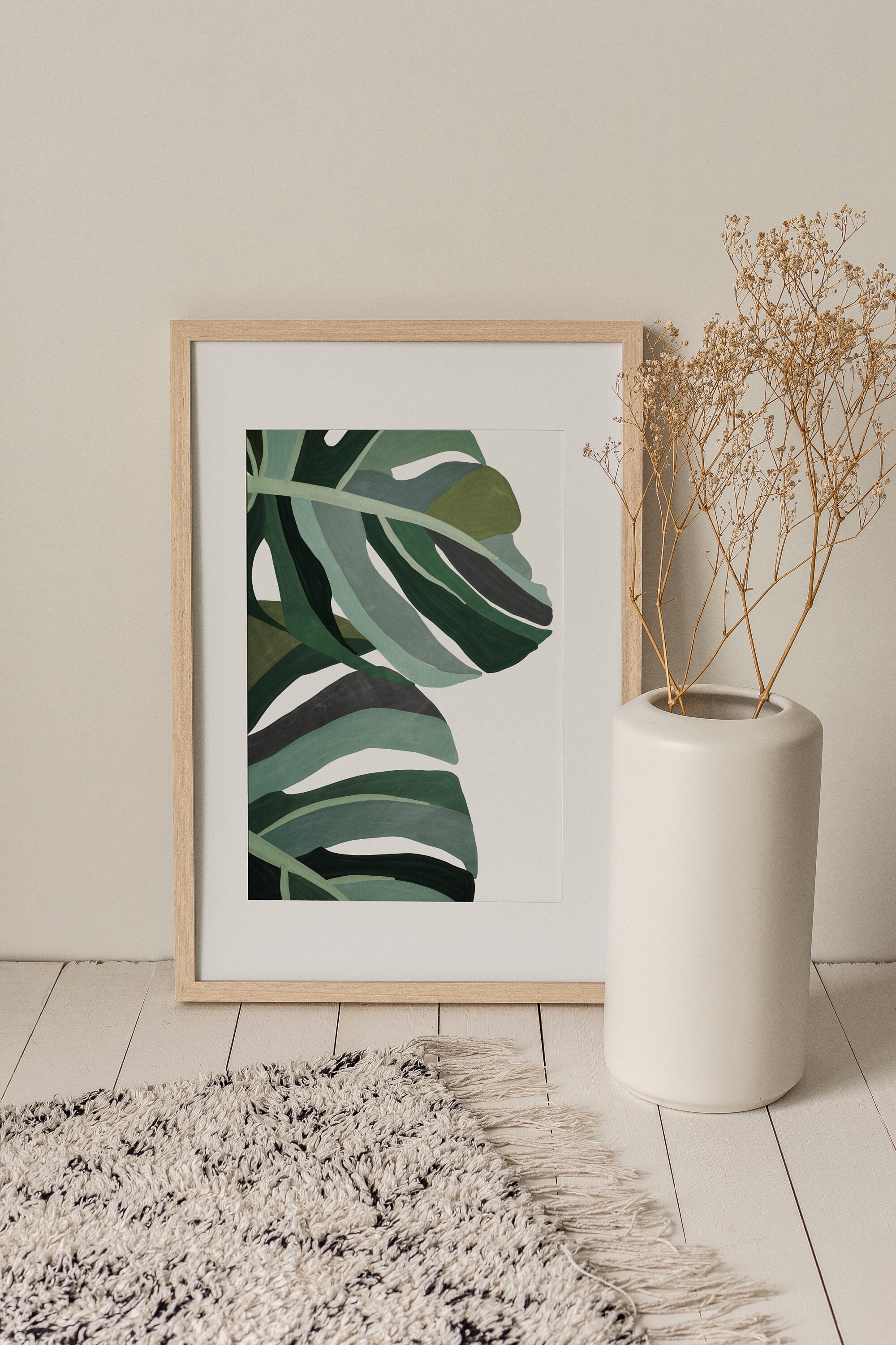 Tropical Leaf Print Flower Print Flower Abstract Art Boho | Etsy