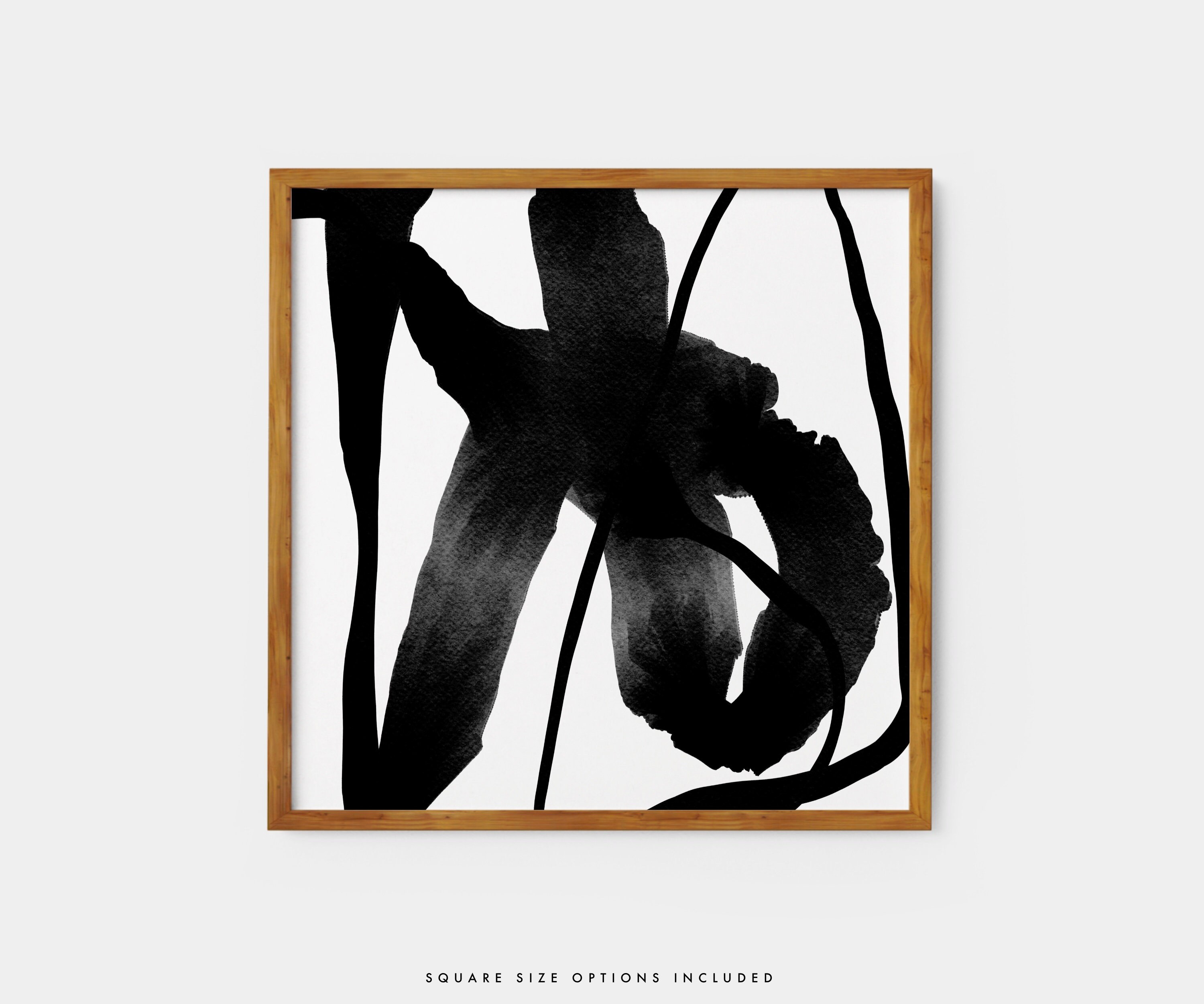 Black Abstract Art Print Black and White Abstract Art Etsy