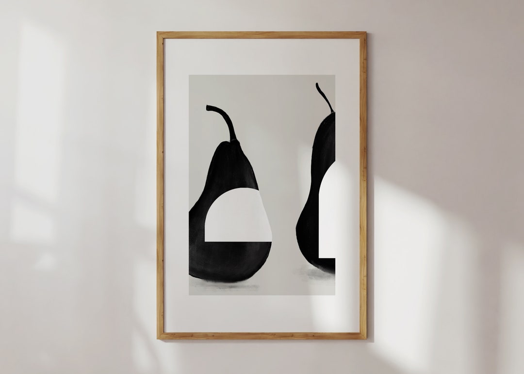 abstract kitchen art prints: modern line drawing set... Abstract Fruit Print, Kitchen Prints, Boho Art, Digital Download ...