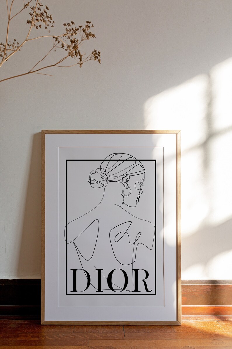 Fine Line Fashion Poster Dior Print Fashion Wall Art Poster Etsy