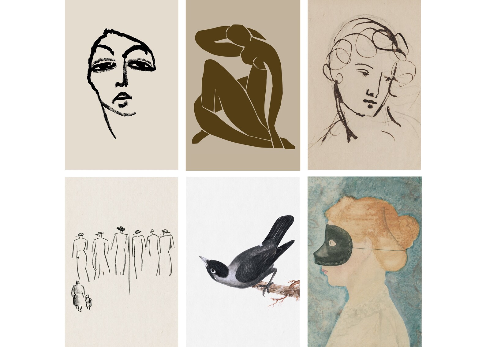 Gallery Wall Set of 13 Prints PRINTABLE Wall Art Etching Etsy