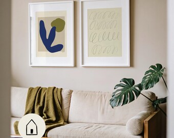 Print Set Of 2 | Gallery wall | Neutral Wall Art (Digital Download)