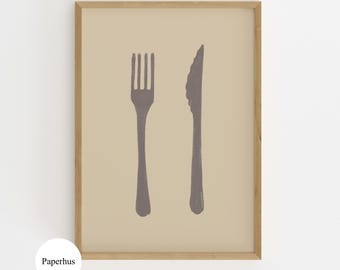 No Ai | Handmade Posters | Cutlery Print (Digital Download)