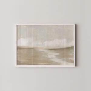 静かで落ち着いた風景の印刷可能なアート | ミニマリストな自然の壁飾り | 抽象的な水平の壁アート | Prints2paper