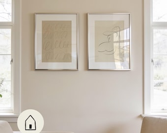 Print Set Of 2 | Gallery wall | Neutral Wall Art (Digital Download)