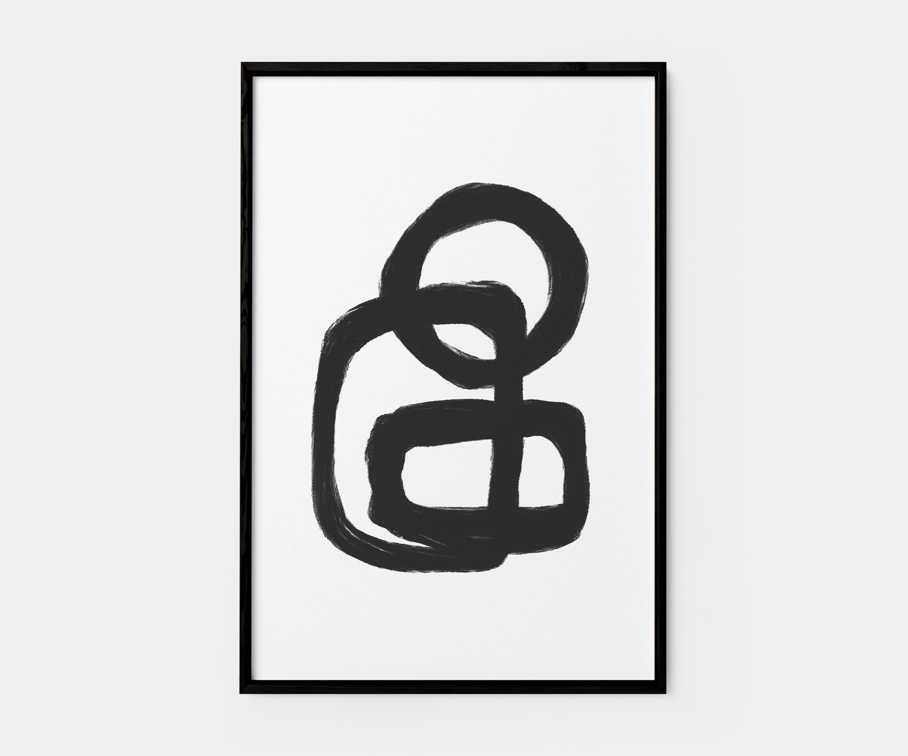 Black Abstract Art Print Black and White Abstract Art Etsy