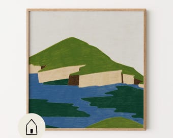 Handmade Irish Landscape Printable Wall Art | Colourful Ireland Print | Paperhus