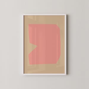 Minimalistischer abstrakter rosa Kunstdruck | Moderne geometrische Wanddekoration für Haus oder Büro | Drucke2Papier