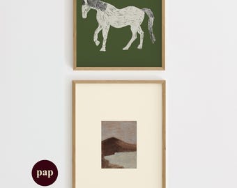Print Set Of 2 | Hallway Gallery Wall Art | Mid century Printable (Digital Download)
