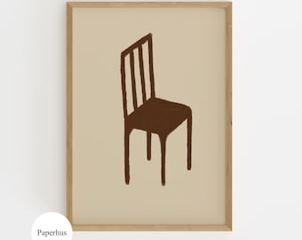No Ai | Handmade Posters | Wooden Chair Print  (Digital Download)
