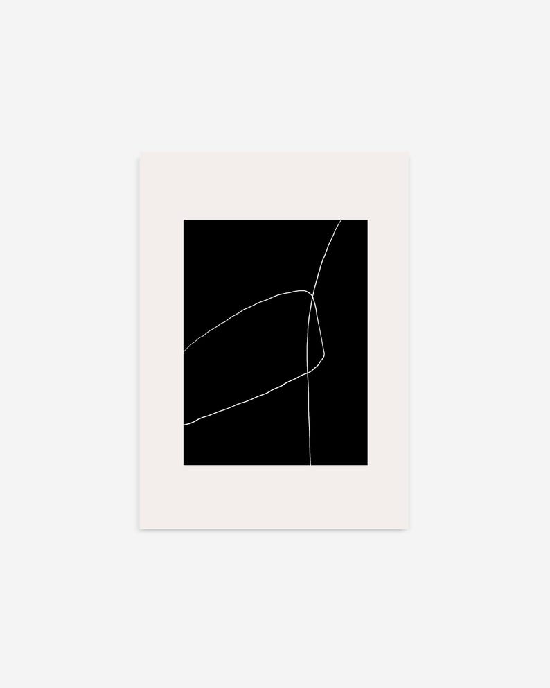 Minimalist Black and White Line Art Print Set Modern Abstract Wall