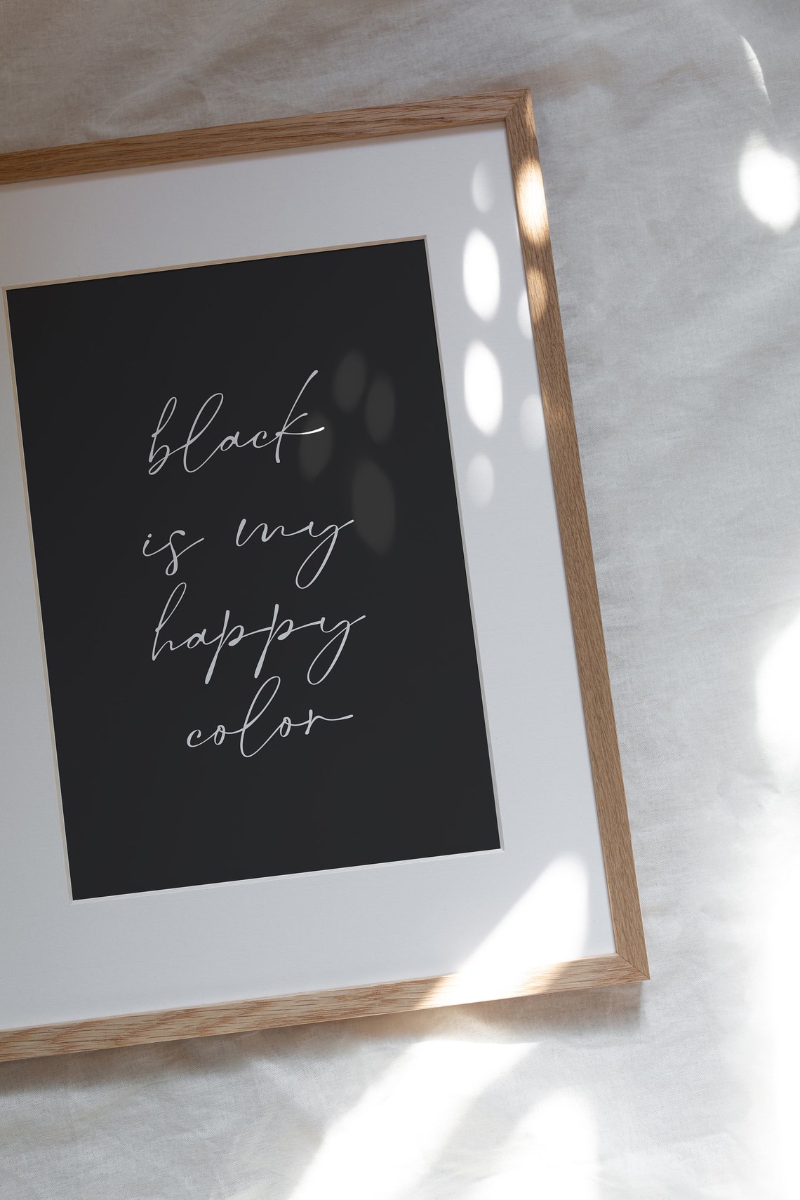 Black is My Happy Color Word Art Print Bedroom Wall Art - Etsy