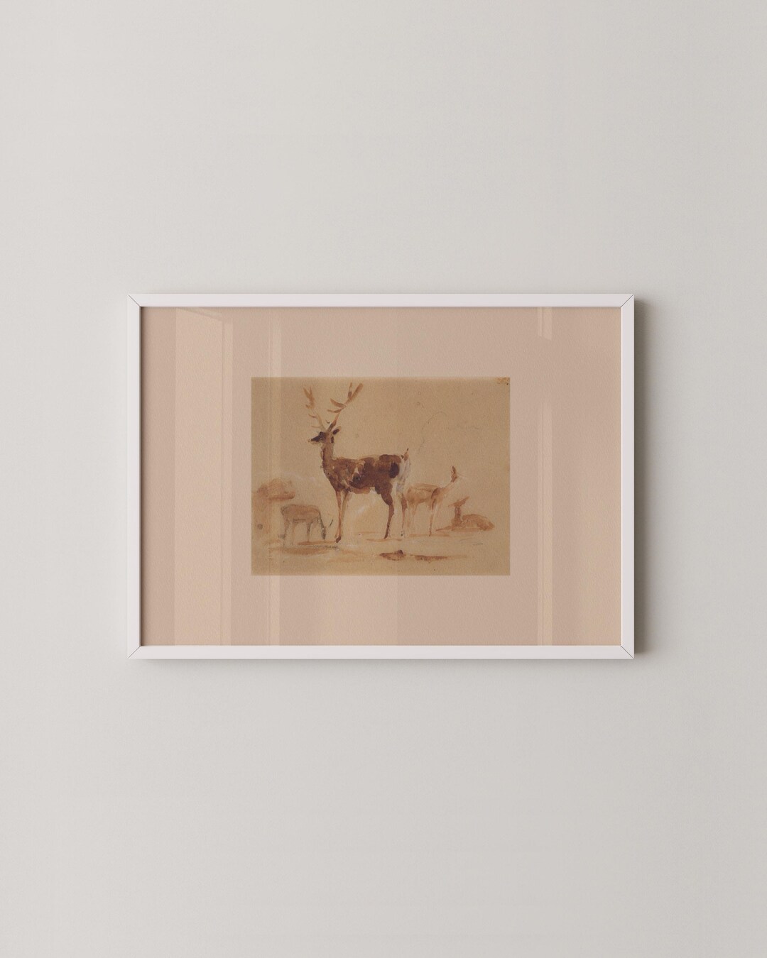 Vintage Deer Art Print | Antique Nature Illustration | Wildlife Wall ...