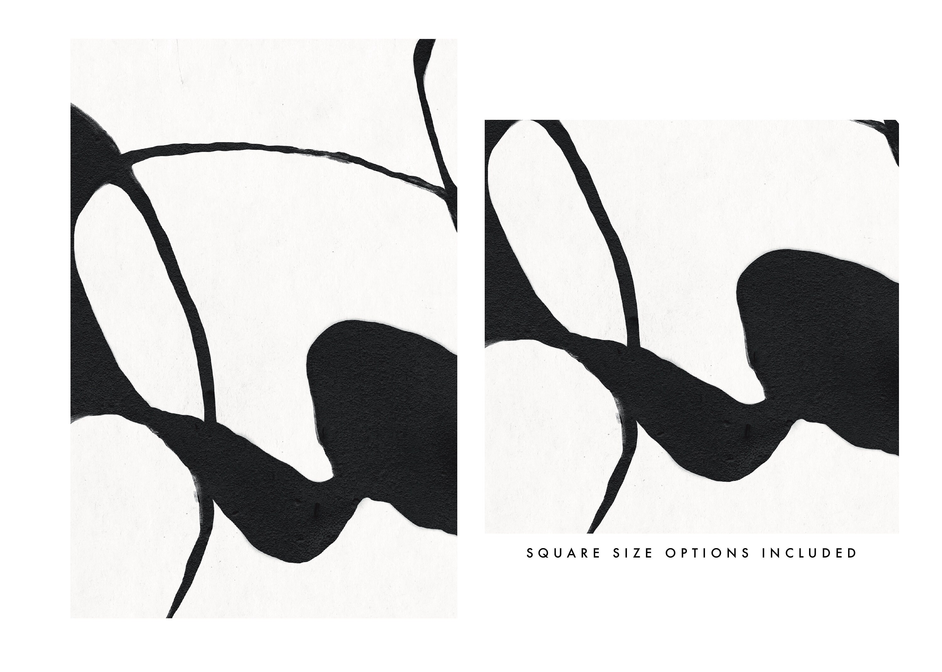 Black Abstract Art Print Black and White Abstract Art Etsy