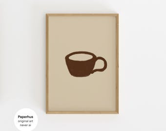 No Ai | Handmade Posters | Coffee Cup Print  (Digital Download)
