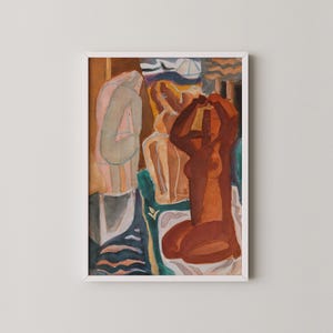 Abstract Figurative Art | Mid Century Art | Vintage Abstract Art Remix Art | Boho Print | Living Room Wall Art | Bohemian Decor