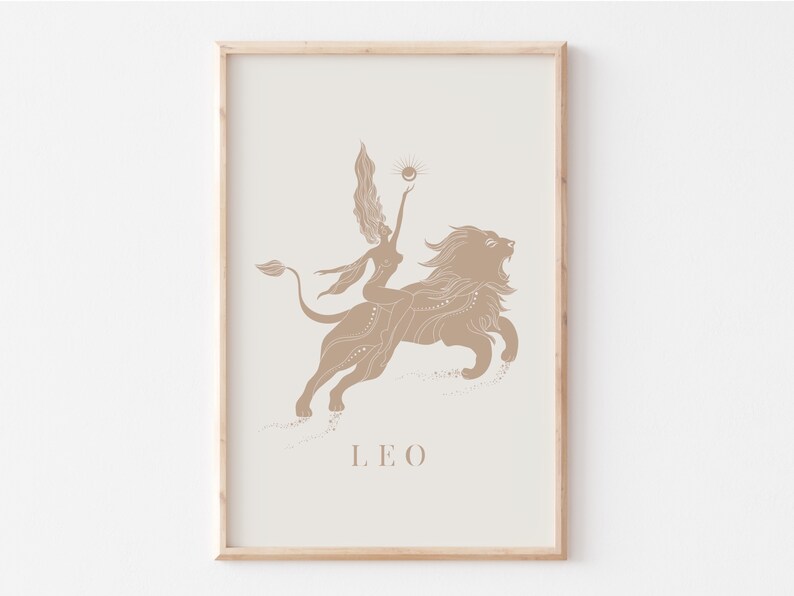 Leo Star Sign Print Zodiac Print Printable Wall Art Etsy