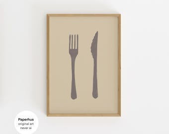 No Ai | Handmade Posters | Cutlery Print (Digital Download)
