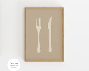 No Ai | Handmade Posters | Cutlery Print (Digital Download)