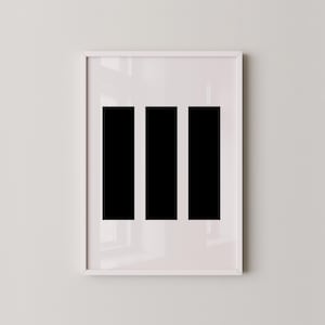 Minimalist Geometric Digital Print | Black and White Abstract Art | Bold Modern Wall Art | Simple Rectangle Pattern | Instant Download