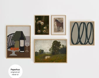 Vintage Modern Galeriewand | Handarbeit | 5er Set Drucke | Digitale Produkte | Druckbare ist