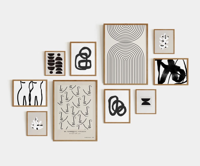 Modern Gallery Wall Set Set of 10 Prints Gallery Wall Etsy