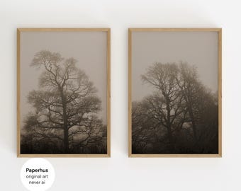 Nebliger Baum Print | Druck 2er Set | Naturfotografie (Digitaler Download)